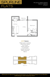 2-bed, 1-bath, 838sqft